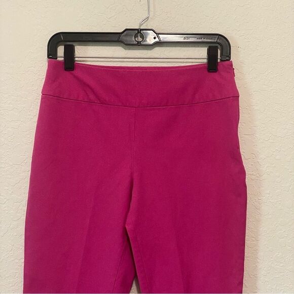 Boston Proper Fuchsia Pink Capri's Side Zip Stretch Size 6 - Picture 2 of 8